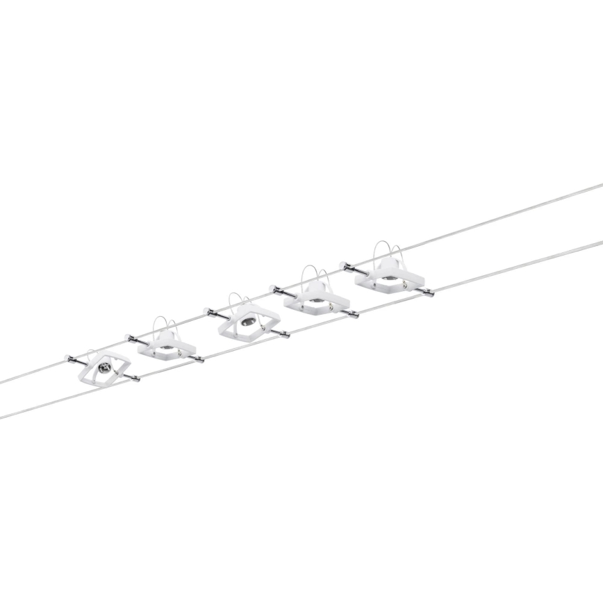 Paulmann 94134 - Set 5x GU5.3/10W, sistem complet pe cablu MAC, 230V, alb