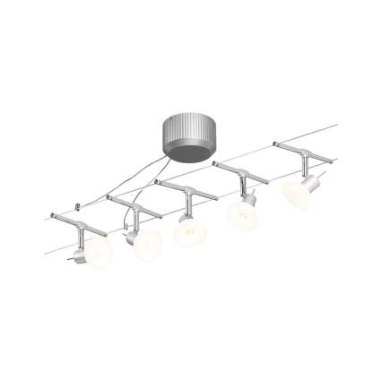 Paulmann 94136 - Set 5x GU5.3/10W, sistem complet cu cablu SHEELA 230V, crom lucios