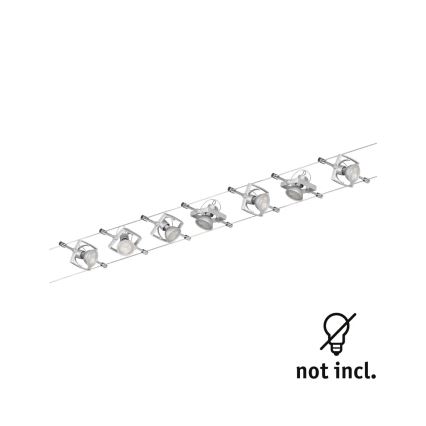 Paulmann 94152 - Sistem complet cu cablu MAC 230V, set de 7 socluri GU5,3/10W, crom mat