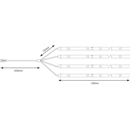 Paulmann 94208 - Iluminare LED/1,8W pentru umbrelă PARASOL 5V/USB 1,6m