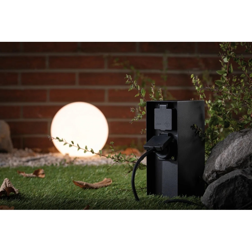 Paulmann 94313 - Stâlp exterior cu prize RIO 4Z SCHUKO 230V IP44