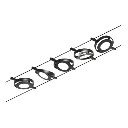 Paulmann 94418 - Set 5x LED/4,5W sistem complet cu cablu ROUNDMAC 230V negru