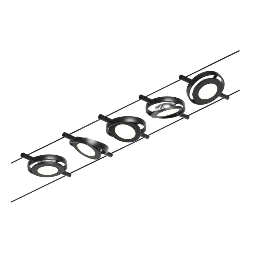 Paulmann 94418 - Set 5x LED/4,5W sistem complet cu cablu ROUNDMAC 230V negru