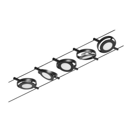Paulmann 94418 - Set 5x LED/4,5W sistem complet cu cablu ROUNDMAC 230V negru