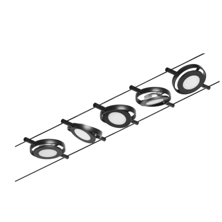 Paulmann 94418 - Set 5x LED/4,5W sistem complet cu cablu ROUNDMAC 230V negru