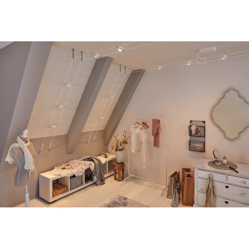 Paulmann 94432 - SET 5xGU5,3/10W Spoturi pentru sistem cu cablu MAC 230V alb