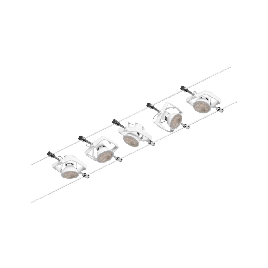 Paulmann 94432 - Set 5xGU5,3/10W, sistem complet cu cablu MAC, 230V, alb