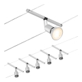 Paulmann 94442 - Set 5x GU5.3/10W, sistem complet cu cablu SALT 230V, crom mat