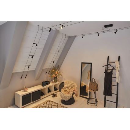 Paulmann 94446 - SET 5xGU5,3/10W Spot pentru sistem cu cablu SALT 230V negru