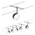 Paulmann 94457 - Set 5x LED, 4W, sistem de cablu complet CLEAR, 230V, negru/crom lucios