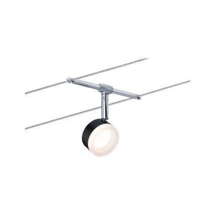 Paulmann 94457 - Set 5x LED, 4W, sistem de cablu complet CLEAR, 230V, negru/crom lucios
