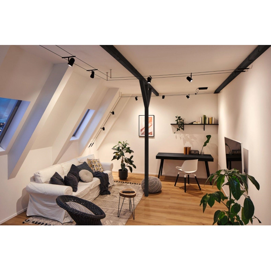 Paulmann 94469 - SET 5xGU5,3/10W Spot pentru sistem cu cablu CUP 230V negru