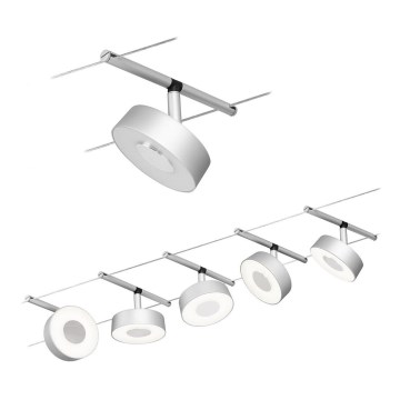 Paulmann 94475 - Set 5 x LED/5W, sistem complet cu cablu CIRCLE 230V, crom mat