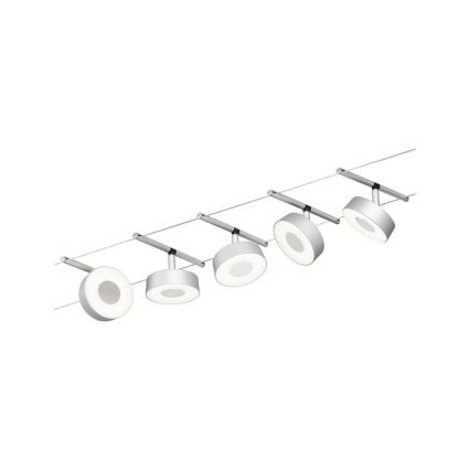 Paulmann 94475 - Set 5 x LED/5W, sistem complet cu cablu CIRCLE 230V, crom mat