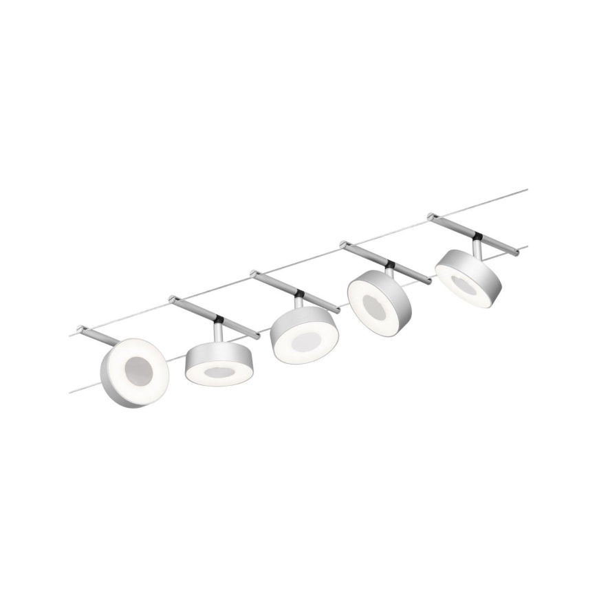 Paulmann 94475 - SET 5xLED/5W Spoturi pentru sistem cu cablu CIRCLE 230V crom mat