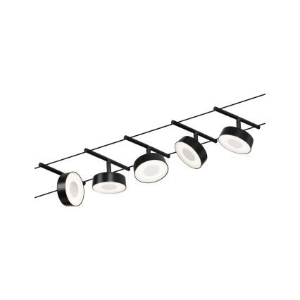 Paulmann 94479 - SET 5xLED/5W Spoturi pentru sistem cu cablu CIRCLE 230V negru