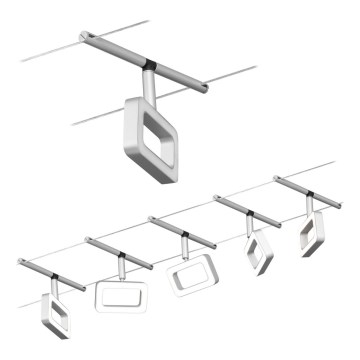 Paulmann 94481 - Set 5 x LED, 4,8 W, sistem complet cu cablu FRAME, 230 V, crom mat