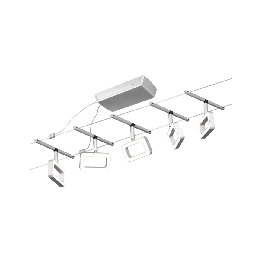 Paulmann 94481 - Set 5 x LED, 4,8 W, sistem complet cu cablu FRAME, 230 V, crom mat