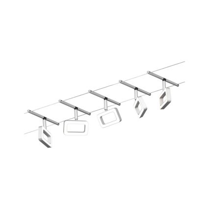 Paulmann 94481 - Set 5 x LED, 4,8 W, sistem complet cu cablu FRAME, 230 V, crom mat