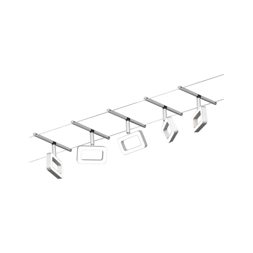 Paulmann 94481 - Set 5 x LED, 4,8 W, sistem complet cu cablu FRAME, 230 V, crom mat