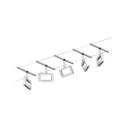 Paulmann 94481 - Set 5 x LED, 4,8 W, sistem complet cu cablu FRAME, 230 V, crom mat