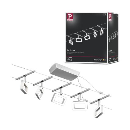 Paulmann 94481 - Set 5 x LED, 4,8 W, sistem complet cu cablu FRAME, 230 V, crom mat