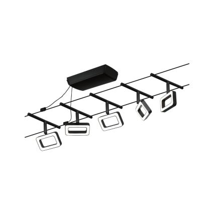 Paulmann 94485 - SET 5xLED/4,8W Spoturi pentru sistemul cu cablu FRAME 230V negru