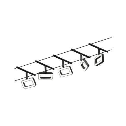 Paulmann 94485 - Set complet 5 x LED (4,8 W), sistem pe cablu FRAME, 230 V, negru