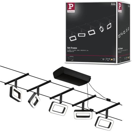 Paulmann 94485 - Set complet 5 x LED (4,8 W), sistem pe cablu FRAME, 230 V, negru