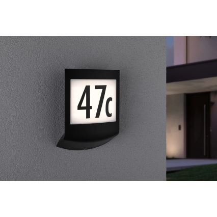 Paulmann 94513 - RGBW LED/8,2W IP44 Iluminator reglabil pentru număr de casă cu senzor de mișcare și de amurg PADEA 230V antracit