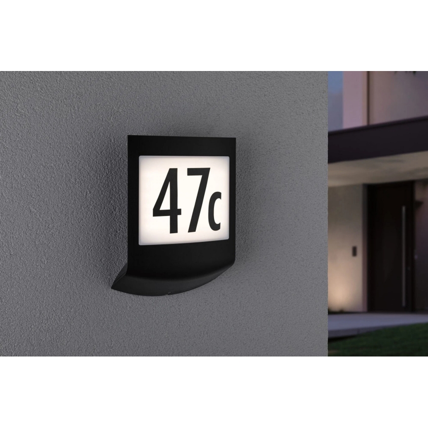 Paulmann 94513 - RGBW LED/8,2W IP44 Iluminator reglabil pentru număr de casă cu senzor de mișcare și de amurg PADEA 230V antracit