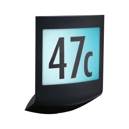Paulmann 94513 - RGBW LED/8,2W IP44 Iluminator reglabil pentru număr de casă cu senzor de mișcare și de amurg PADEA 230V antracit