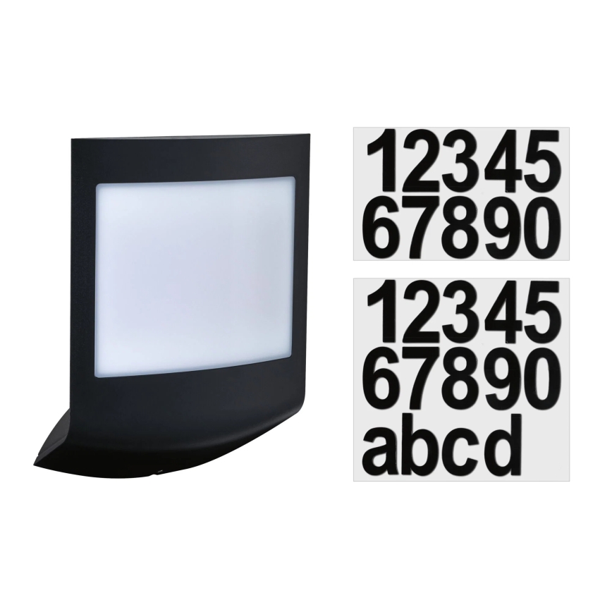 Paulmann 94513 - RGBW LED/8,2W IP44 Iluminator reglabil pentru număr de casă cu senzor de mișcare și de amurg PADEA 230V antracit