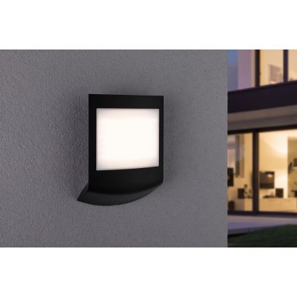 Paulmann 94513 - RGBW LED/8,2W IP44 Dimerizabilă aplică de perete pentru exterior cu senzor de mișcare și de crepuscul PADEA 230V antracit