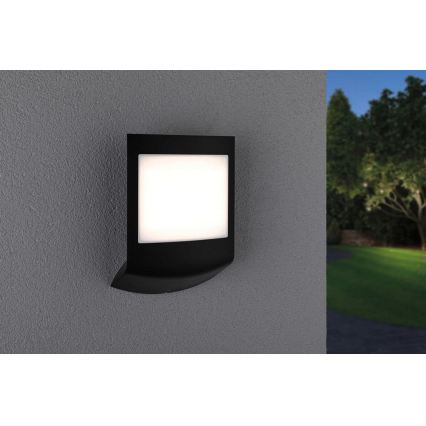 Paulmann 94513 - RGBW LED/8,2W IP44 Dimerizabilă aplică de perete pentru exterior cu senzor de mișcare și de crepuscul PADEA 230V antracit