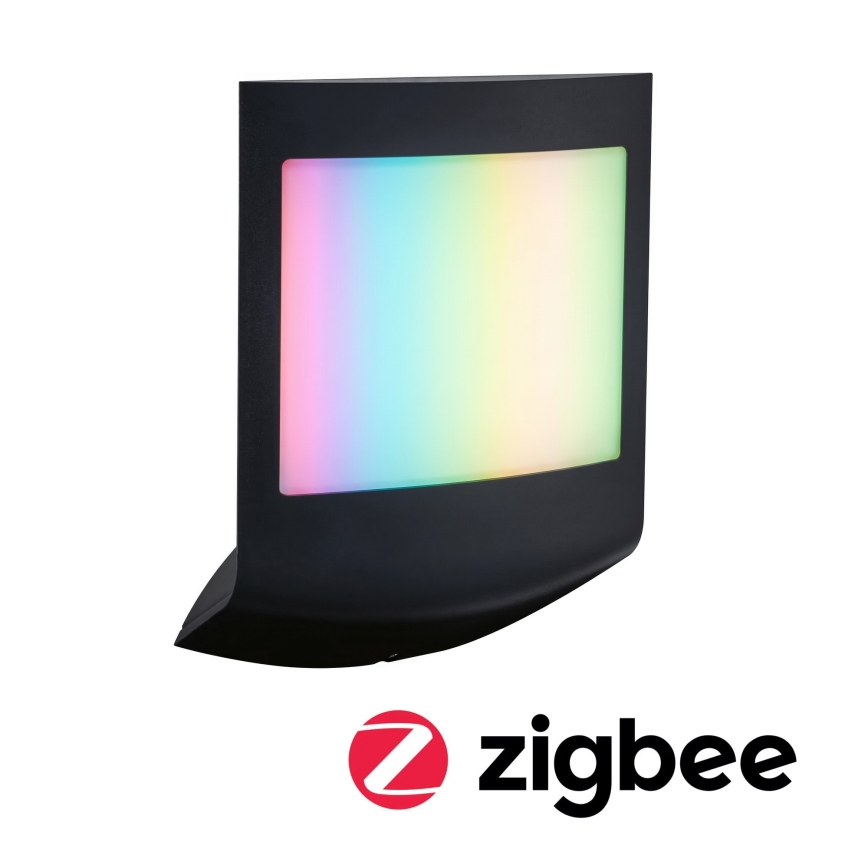 Paulmann 94513 - RGBW LED/8,2W IP44 Dimerizabilă aplică de perete pentru exterior cu senzor de mișcare și de crepuscul PADEA 230V antracit