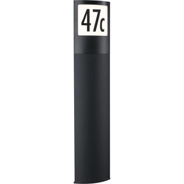 Paulmann 94514 - LED/8,5W IP44 Corp luminos pentru număr de casă reglabil, cu senzor combinat de mișcare și de amurg PADEA 230V antracit