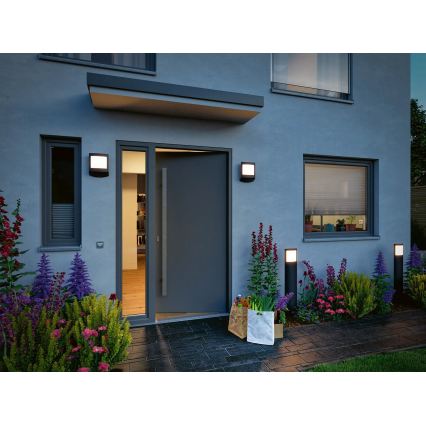 Paulmann 94514 - LED/8,5W IP44 Lampă de exterior reglabilă cu senzor de mișcare și senzor de amurg PADEA 230V antracit