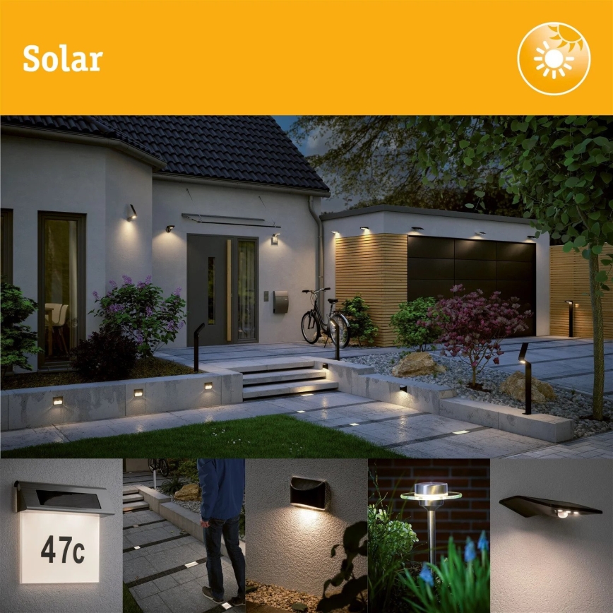 Paulmann 94578 - Lampă solară încastrabilă LED/0,1W IP67 DOMENIC 1,2V 1500 mAh