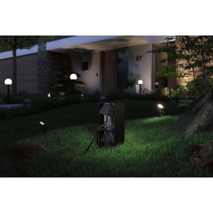 Paulmann 94700 - Stâlp exterior cu prize RIO 2Z SCHUKO 230V IP44