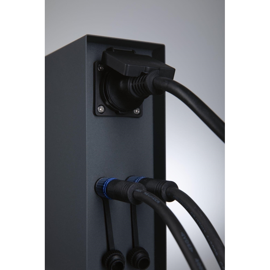 Paulmann 94700 - Stâlp exterior cu prize RIO 2Z SCHUKO 230V IP44