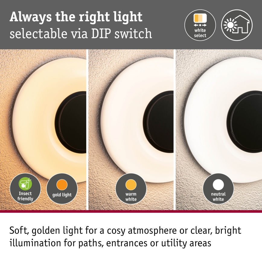 Paulmann 94955 - LED/20,5W IP65 Aplică de perete pentru exterior reglabilă AUREVA 230V 2200/3000/4000K antracit