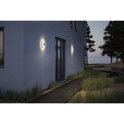 Paulmann 94956 - LED/20,5W IP65 Corp de iluminat de perete pentru exterior, dimabil, cu senzor de mișcare și de crepuscul AUREVA 230V 2200/3000/4000K antracit