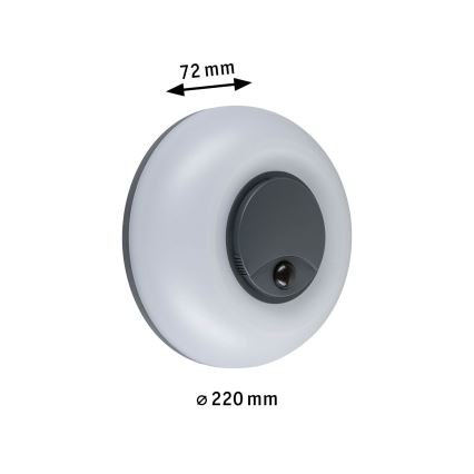 Paulmann 94956 - LED/20,5W IP65 Corp de iluminat de perete pentru exterior, dimabil, cu senzor de mișcare și de crepuscul AUREVA 230V 2200/3000/4000K antracit