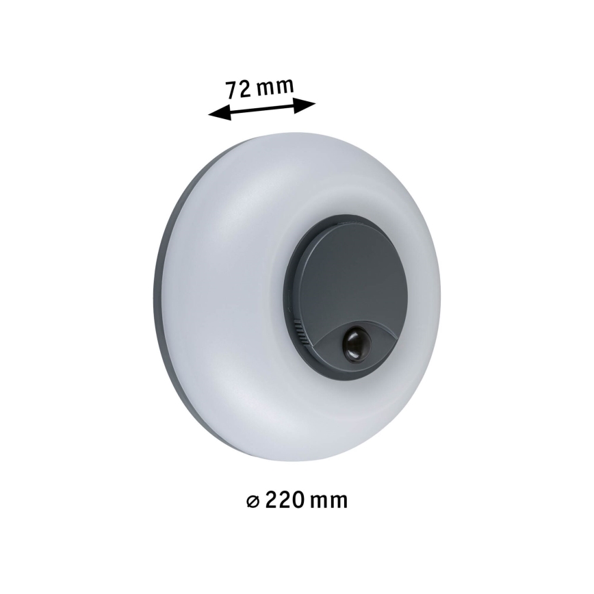 Paulmann 94956 - LED/20,5W IP65 Corp de iluminat de perete pentru exterior, dimabil, cu senzor de mișcare și de crepuscul AUREVA 230V 2200/3000/4000K antracit