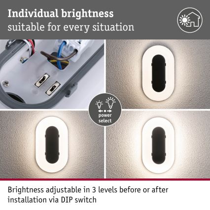 Paulmann 94957 - LED/18,5W IP65 Aplică de perete pentru exterior reglabilă ELUNOR 230V 2200/3000/4000K antracit