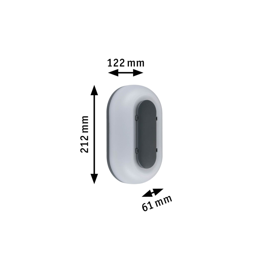 Paulmann 94957 - LED/18,5W IP65 Aplică de perete pentru exterior reglabilă ELUNOR 230V 2200/3000/4000K antracit