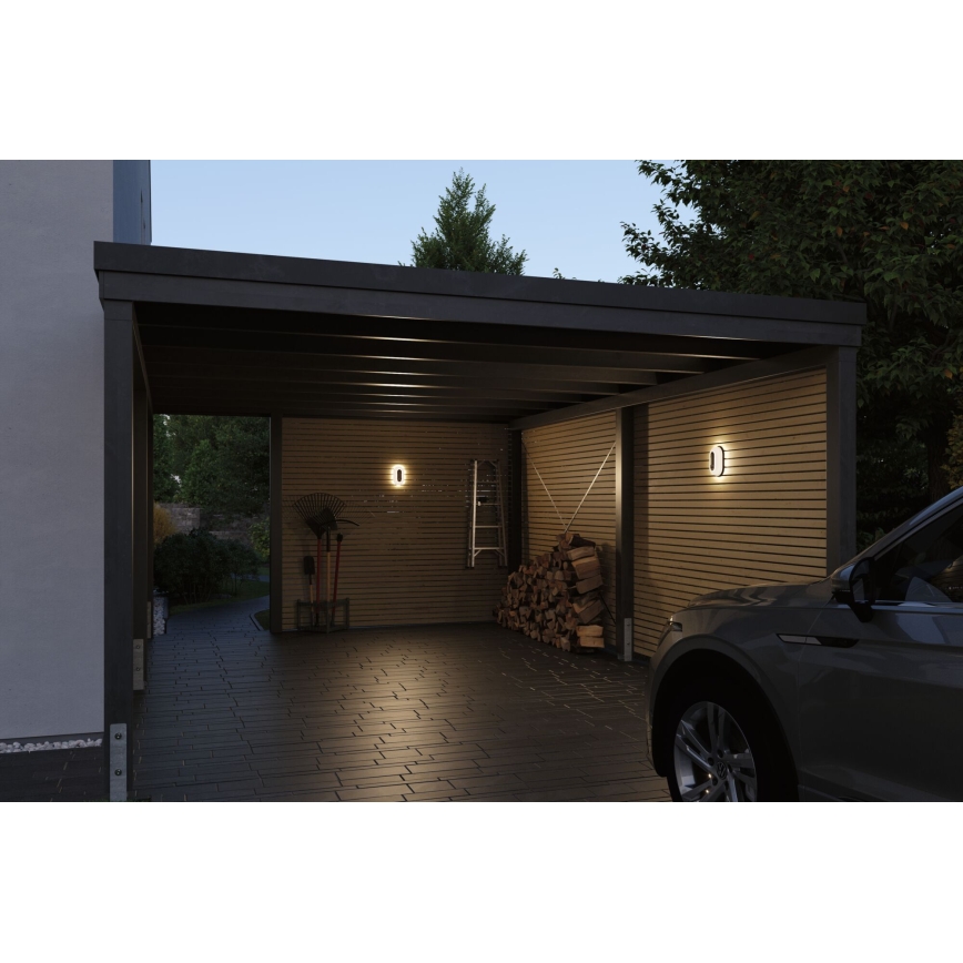 Paulmann 94958 - LED/18,5W IP65 Aplică de exterior dimerizabilă cu senzor de mișcare și de crepuscul ELUNOR 230V 2200/3000/4000K antracit