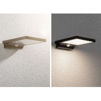 Paulmann 95393 - Lampă solară de perete LED/4W IP44 cu senzor și funcție de reglare a intensității SOLVEIG 3,7V 2000 mAh