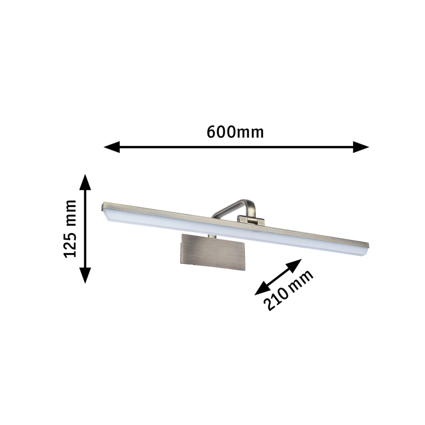 Paulmann 95570 - Lampă LED pentru tablouri RENAN, 11W, 230V, 60 cm, alamă